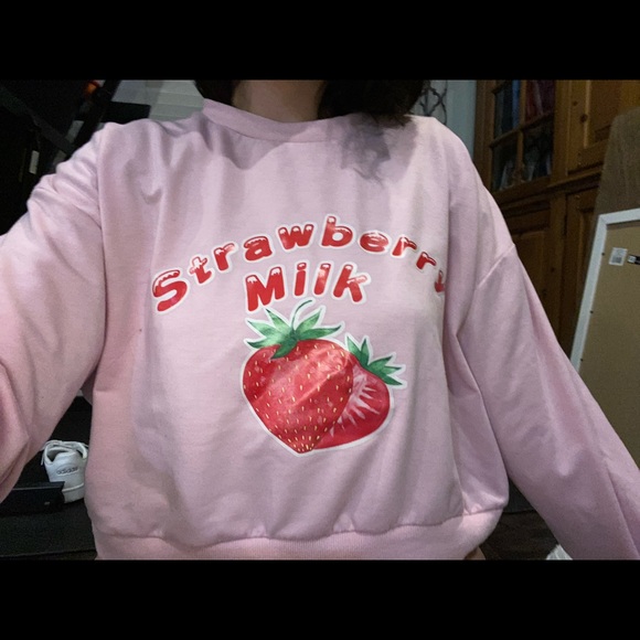 Strawberry Milk Plus Size Crop Sweater - Picture 1 of 3